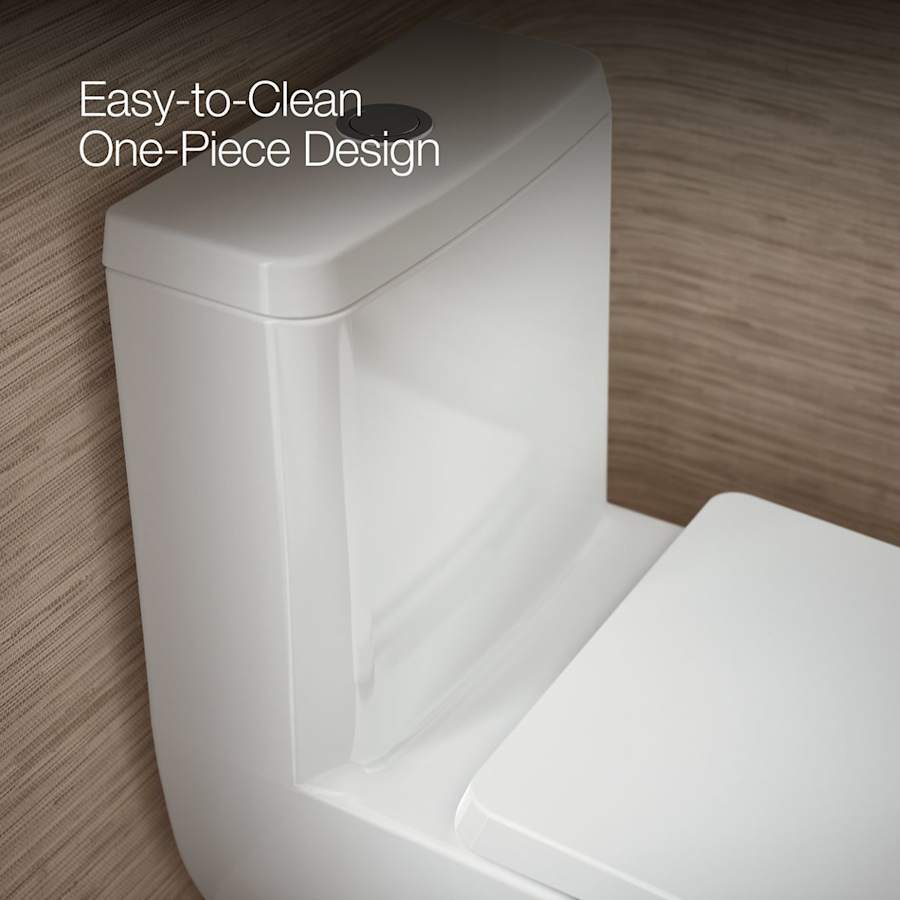 Reach 0.8 / 1.28 GPF Dual Flush One Piece Elongated Toilet with Actuator Flush - Seat Included