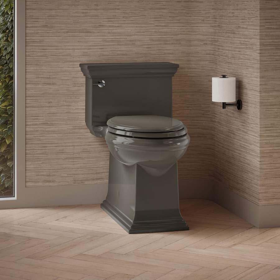 Memoirs 1.28 GPF Compact Elongated One-Piece Comfort Height Toilet with AquaPiston and Glenbury Quiet-Close Seat Included