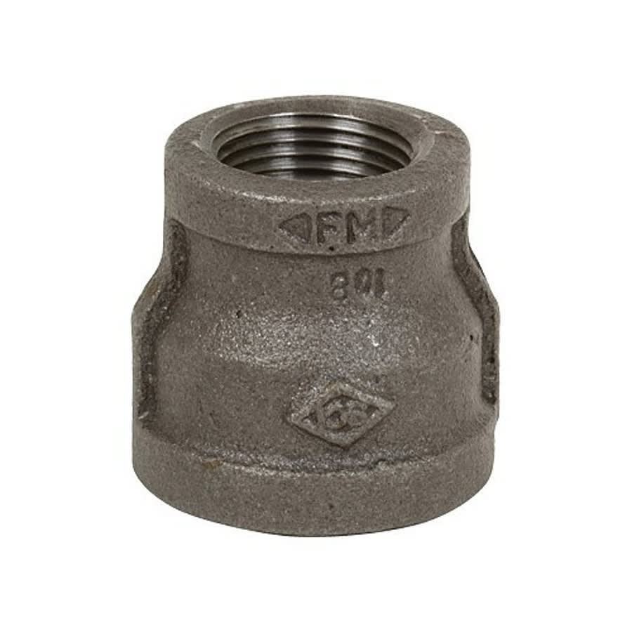 Reducer Coupling, 2-1/2 x 3/4 in, FNPT, 150 lb, Malleable Iron, Black