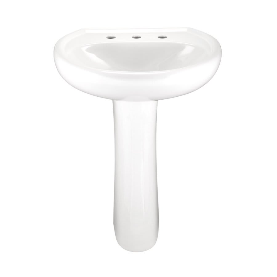 Maxwell® Top/Pedestal Mount Lavatory Sink, ADA, 25-1/4 x 20-1/2 x 8-3/4 in, Vitreous China, White