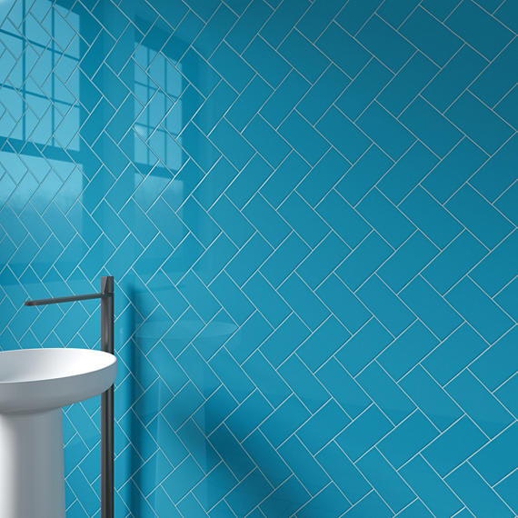Color Wheel Classic Electric Blue Square 4X4 Glossy