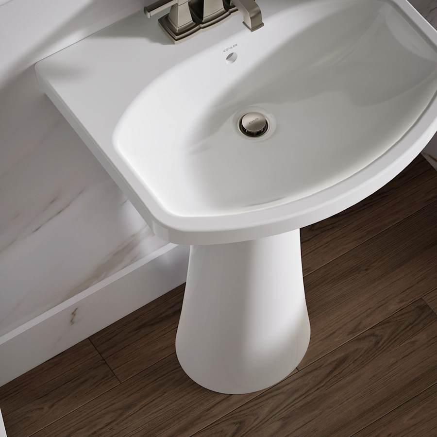 Cimarron 21" Pedestal Bathroom Sink with 3 Holes Drilled and Overflow
