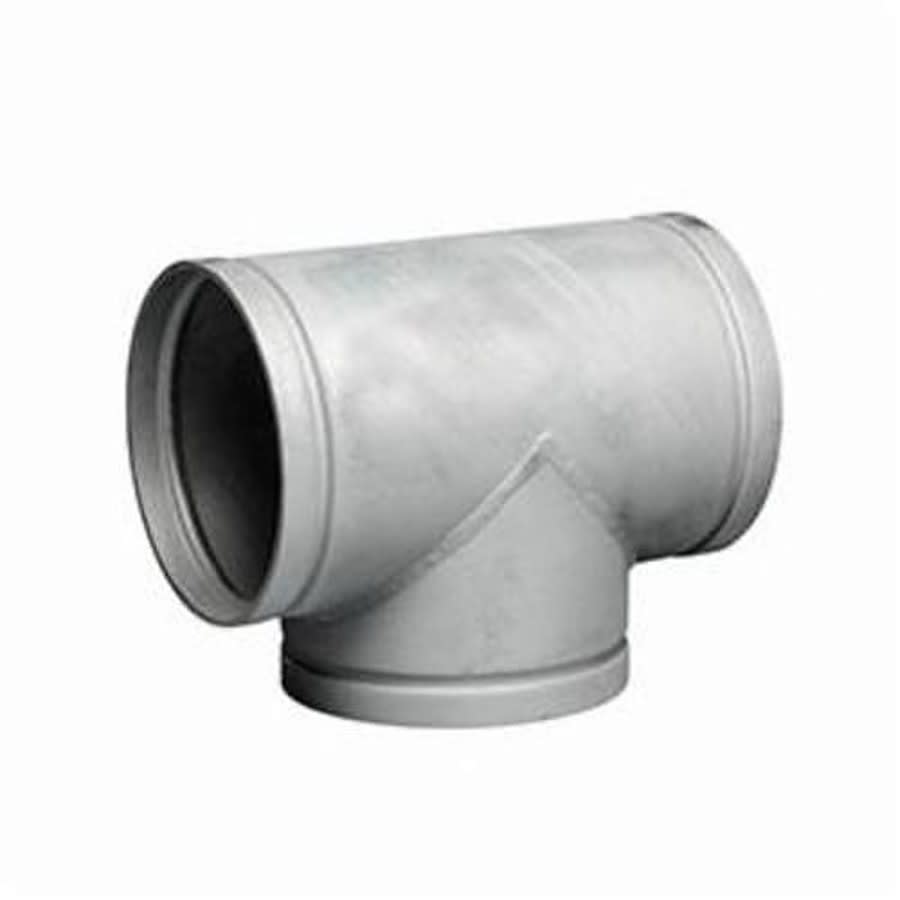 Straight Tee, 6 in, Groove, Ductile Iron, Galvanized