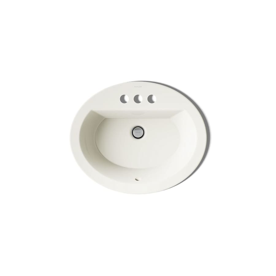 Bryant 20-1/8" Oval Vitreous China Drop In Bathroom Sink with Overflow and 3 Faucet Holes at 4" Centers