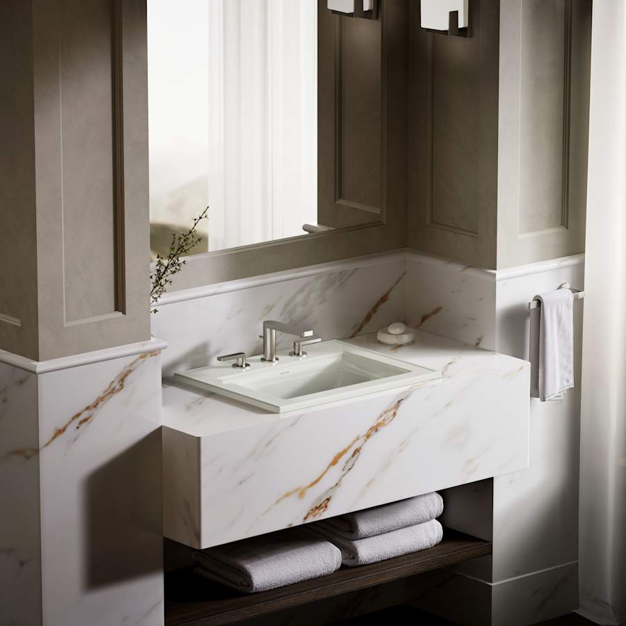 Memoirs Stately 17" Drop In Bathroom Sink with 3 Holes Drilled and Overflow
