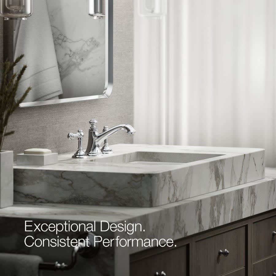 Artifacts 1.2 GPM Widespread Bathroom Faucet with Clicker Drain Assembly - Less Handles