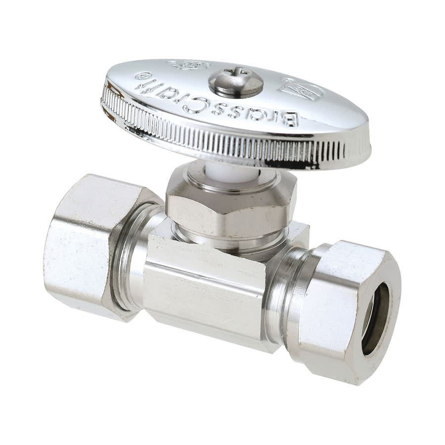 Multi Turn Straight Stop, 5/8 x 7/16 in, Comp, Chrome