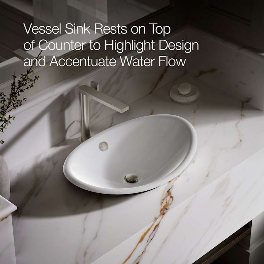 Iron Plains 20-3/4"L Cast Iron Drop-In Semi-Vessel Sink with Overflow and Black Painted Underside