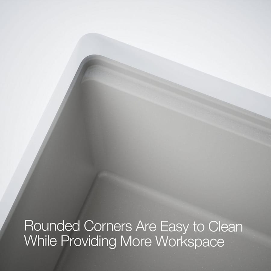 Cairn Slim Divide 33-1/2" Undermount Double Bowl Neoroc Granite Composite Kitchen Sink with Large Bowl Sink Rack