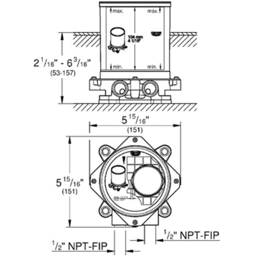 Rough In Valve for Floor Mounted Tub Filler