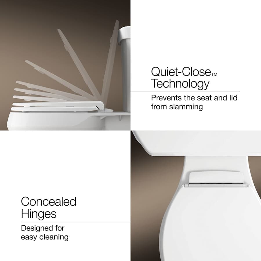 Purefresh Elongated Closed Front Toilet Seat with Purefresh Air Filtering, Night Light, and Quiet-Close Technology