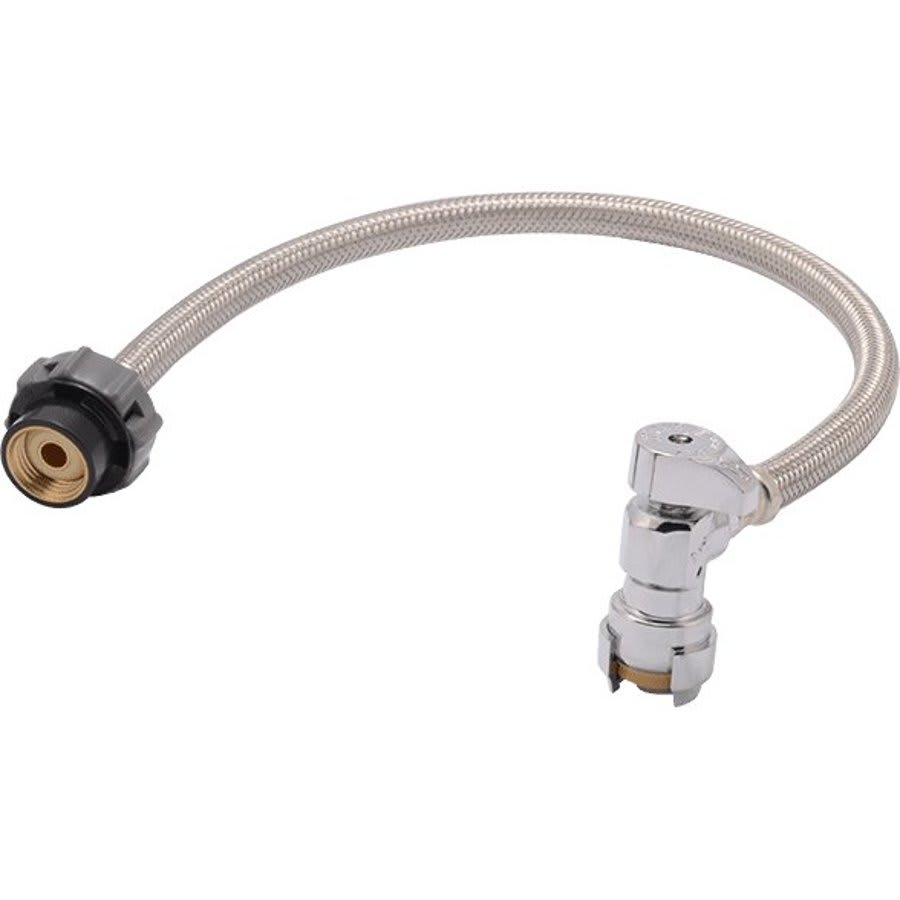 Multi Turn Angle Stop, 1/2 in, Push x Comp, Chrome