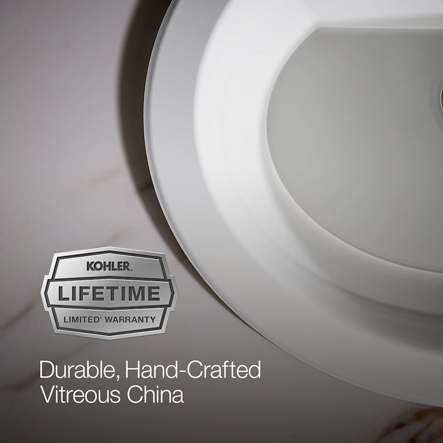 Bryant 20-1/8" Oval Vitreous China Drop In Bathroom Sink with Overflow and 3 Faucet Holes at 4" Centers