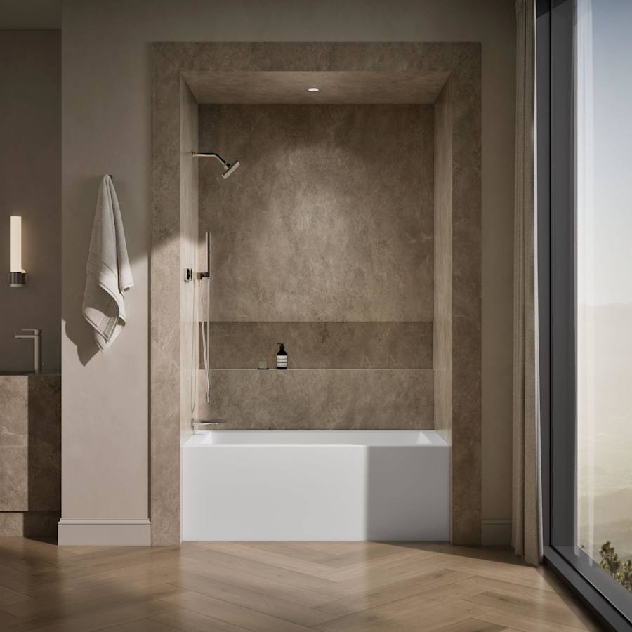 Underscore 60" X 30" Alcove Soaking Bathtub with Integral Apron, Integral Flange, and Left-Hand Drain