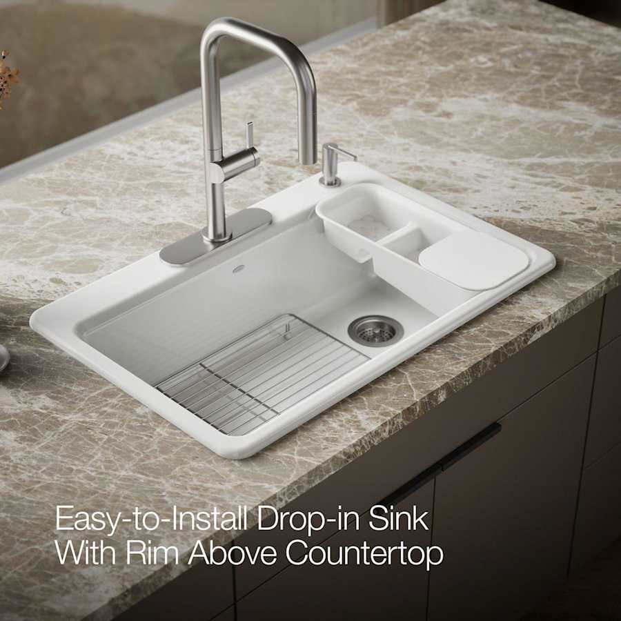 Riverby 33" Single Basin Top-Mount Enameled Cast-Iron Kitchen Sink