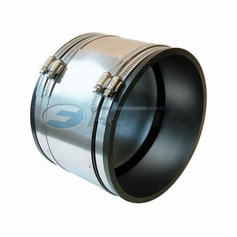 Shielded Transition Coupling, 8 in, PVC/Stainless Steel