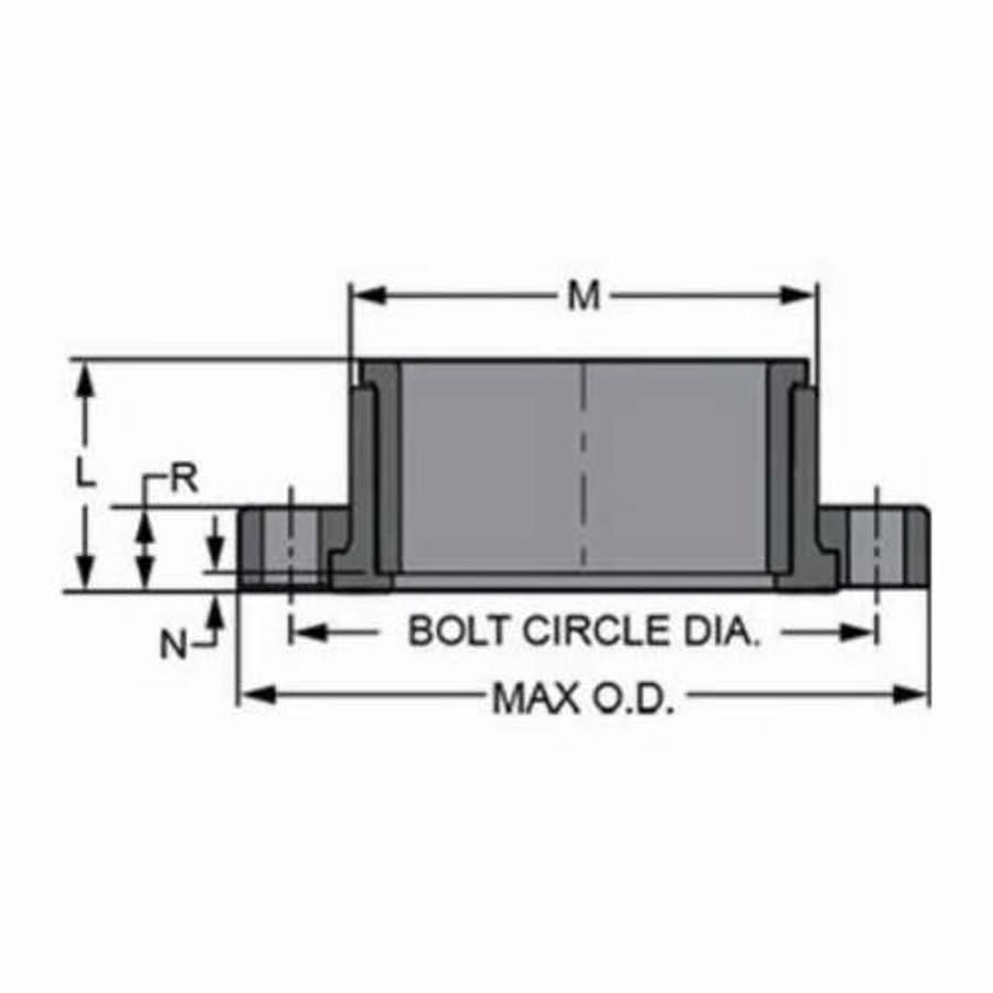 2-Piece Flange, 4 in, Socket, 9 in Dia, CPVC, SCH 80/XH