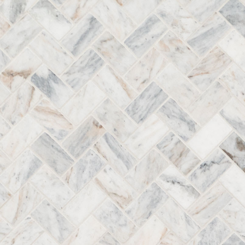 Capri Blue Herringbone Honed