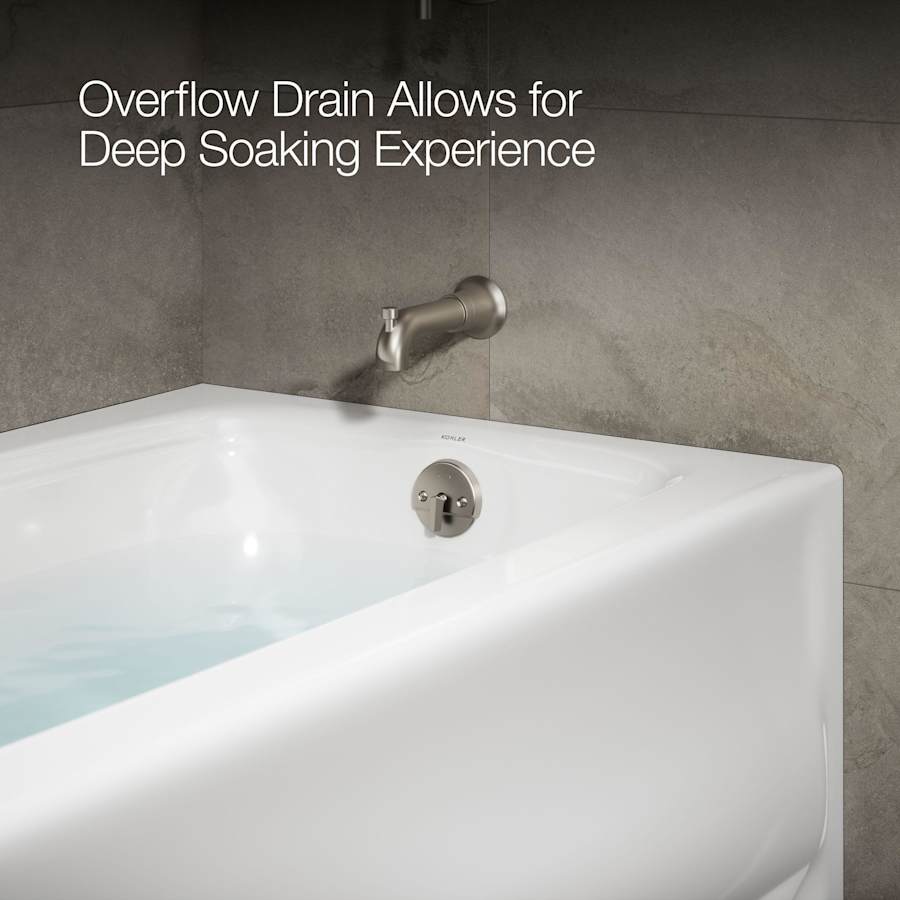 Bancroft Collection 60" Three Wall Alcove Soaking Bath Tub with Right Hand Drain