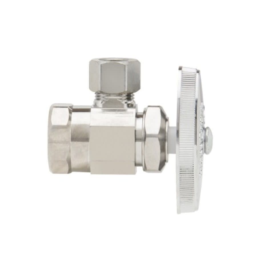 Multi Turn Angle Stop, 1/2 x 3/8 in, FNPT x Comp, Chrome