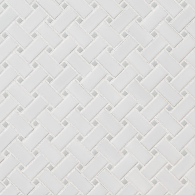 White and Gray Matte Basketweave 6mm