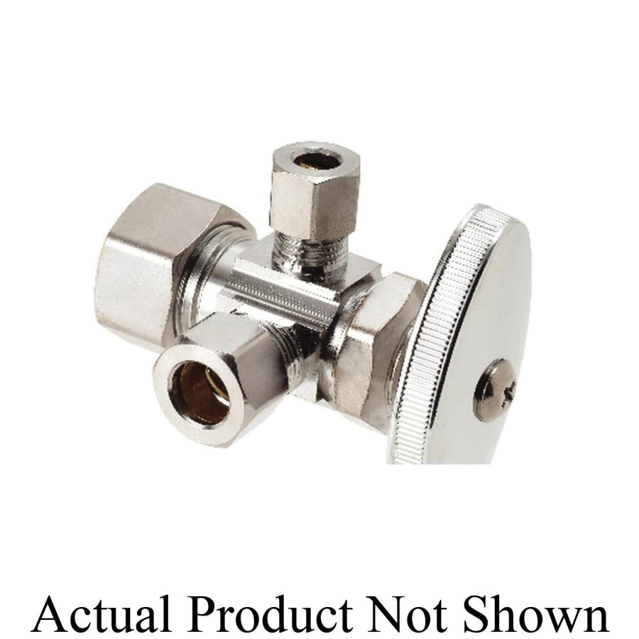Multi Turn Dual Stop, 5/8 x 3/8 x 1/4 in, Comp, Chrome