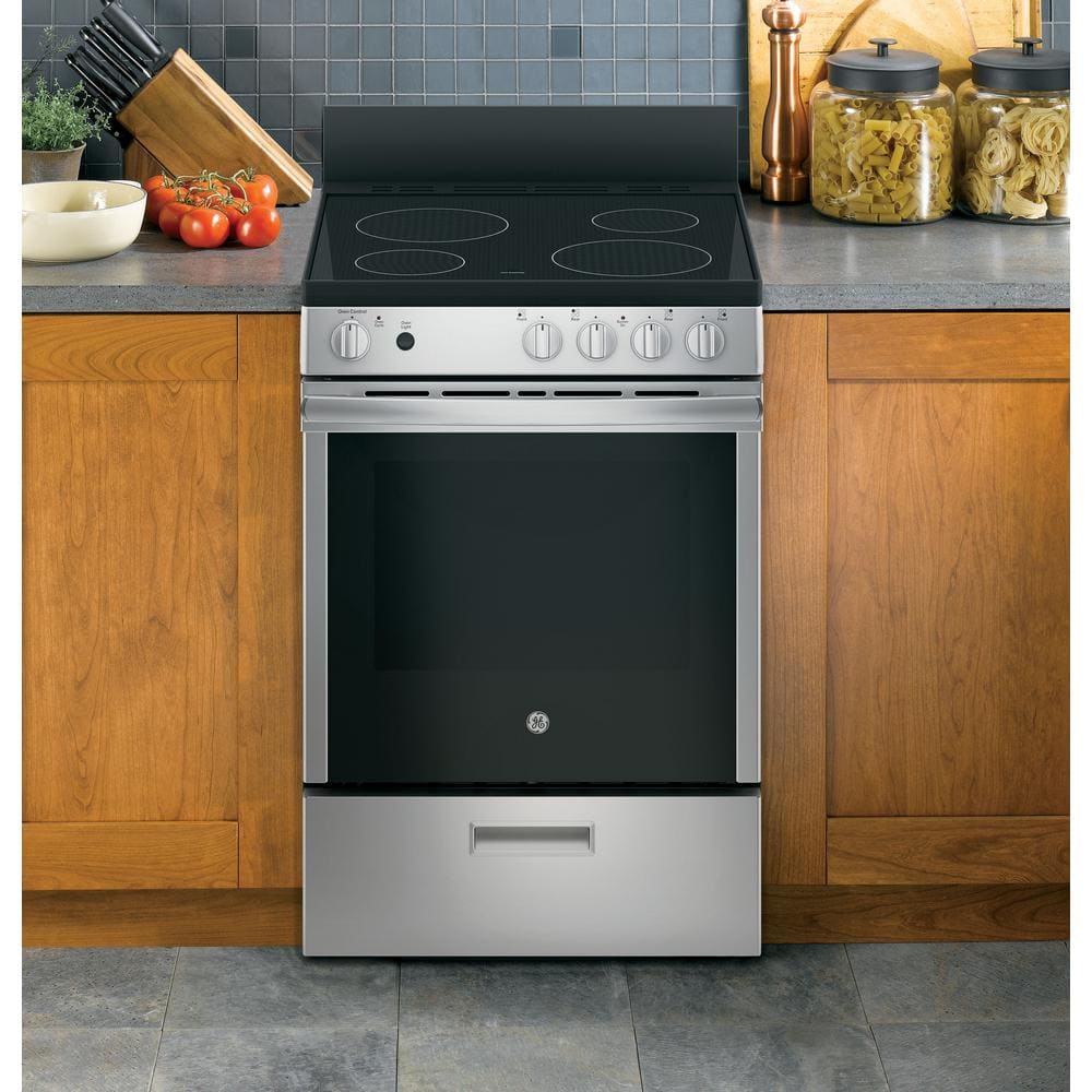 24"W Electric Smooth Range Stainless Steel