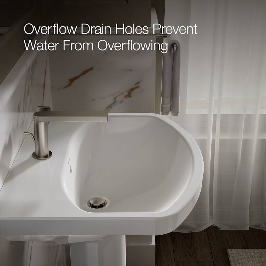 Cimarron 21" Pedestal Bathroom Sink with 1 Hole Drilled and Overflow