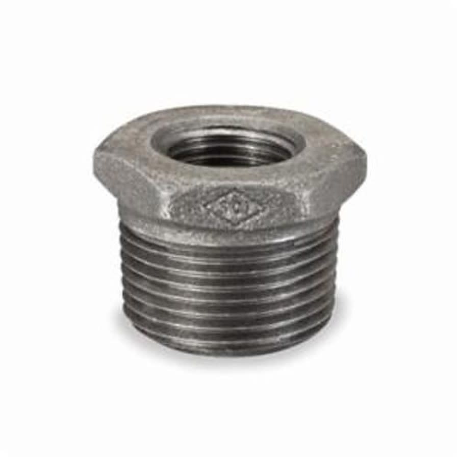 Hex Head Bushing, 6 x 4 in, FNPT, 150 lb, Malleable Iron, Black