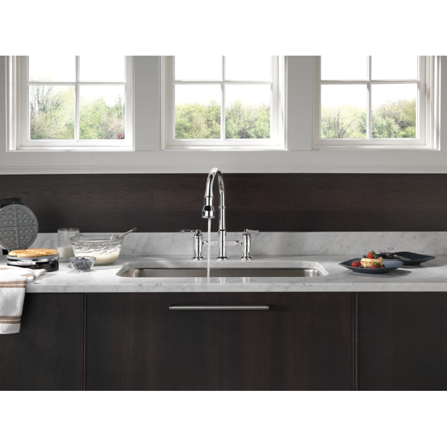 Broderick 1.8 GPM Widespread Bridge Pull Down Kitchen Faucet