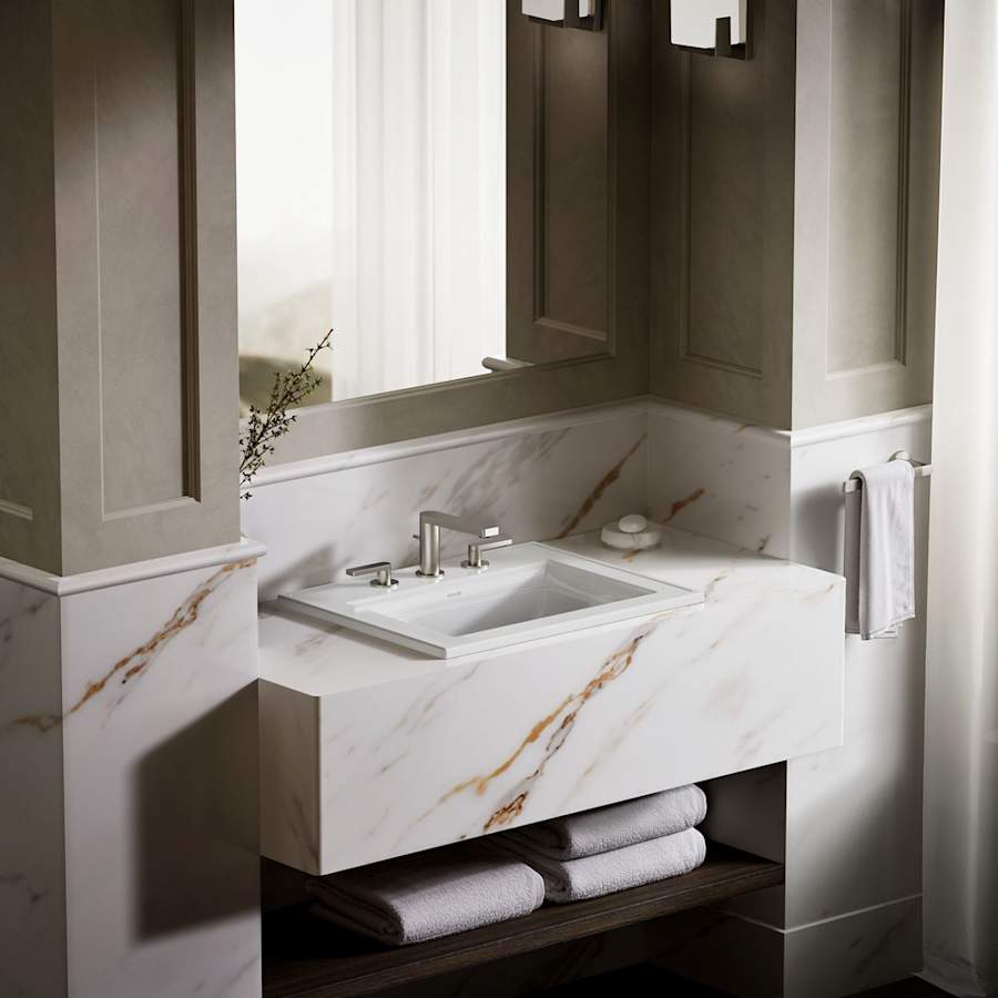 Memoirs Stately 17" Drop In Bathroom Sink with 3 Holes Drilled and Overflow