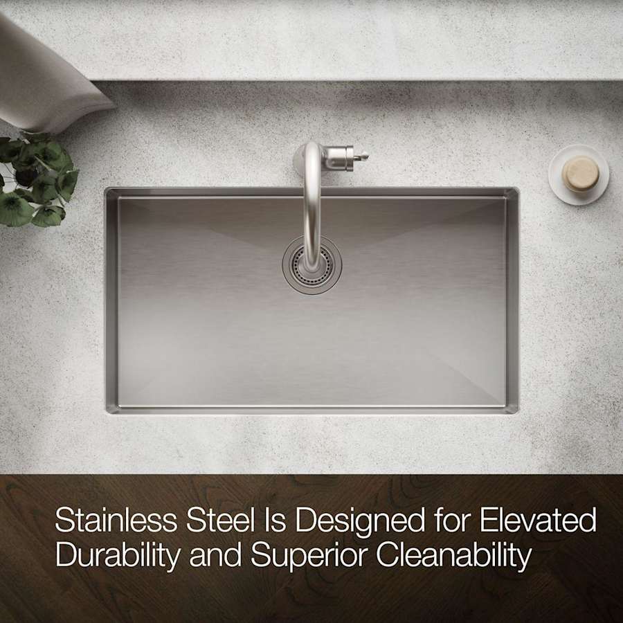 Strive 32" Single Basin Undermount 16-Gauge Stainless Steel Kitchen Sink with SilentShield