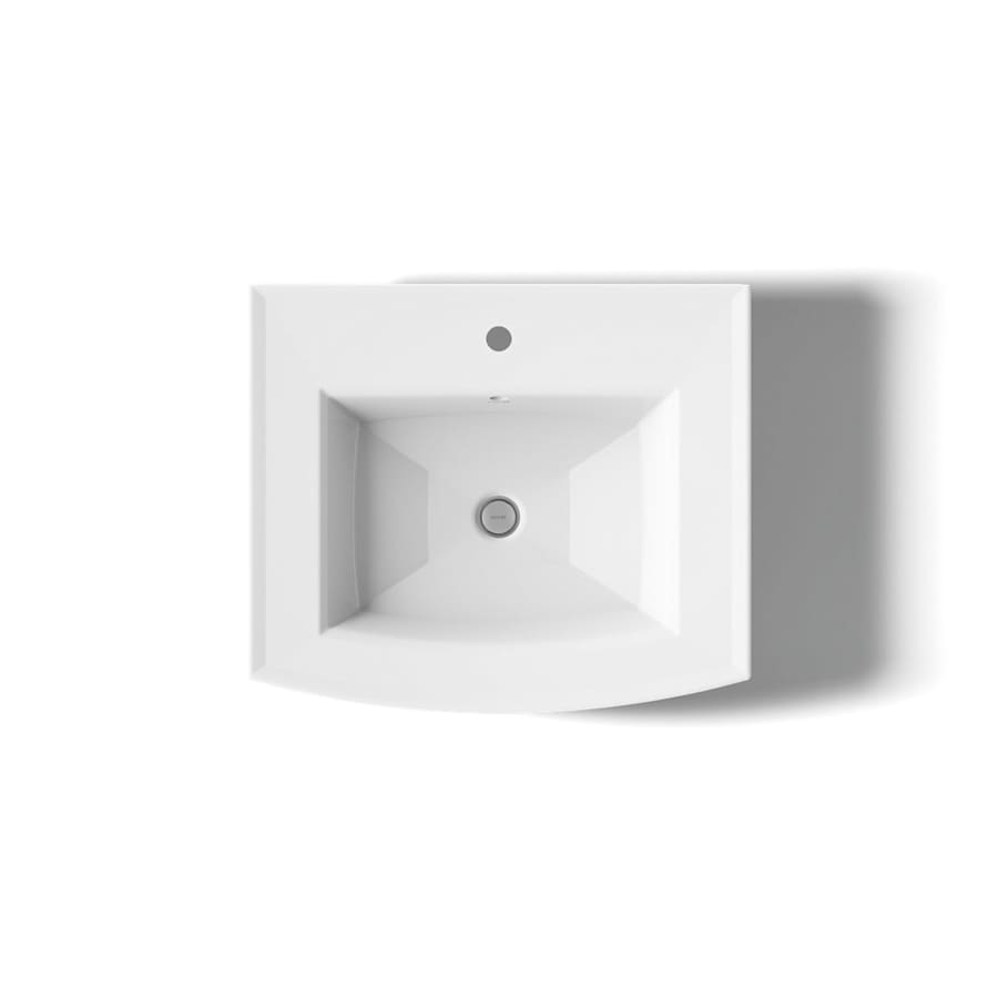 Archer 24" Pedestal Bathroom Sink with 1 Hole Drilled and Overflow