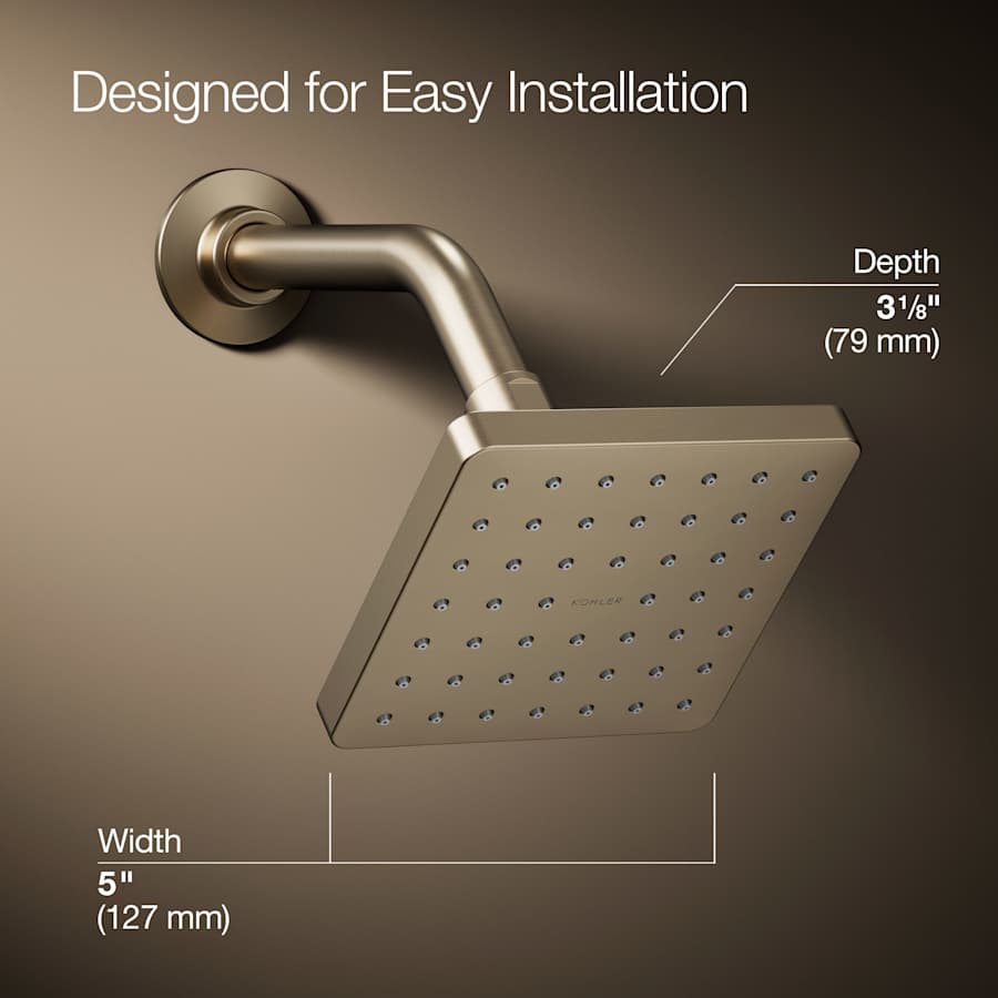 Parallel 2.5 GPM Single Function Shower Head With Katalyst Air-Induction Spray Technology