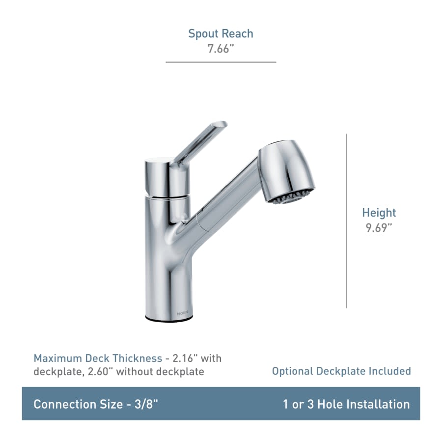 Method Single Handle Pullout Spray Kitchen Faucet with Duralock⢠Technology