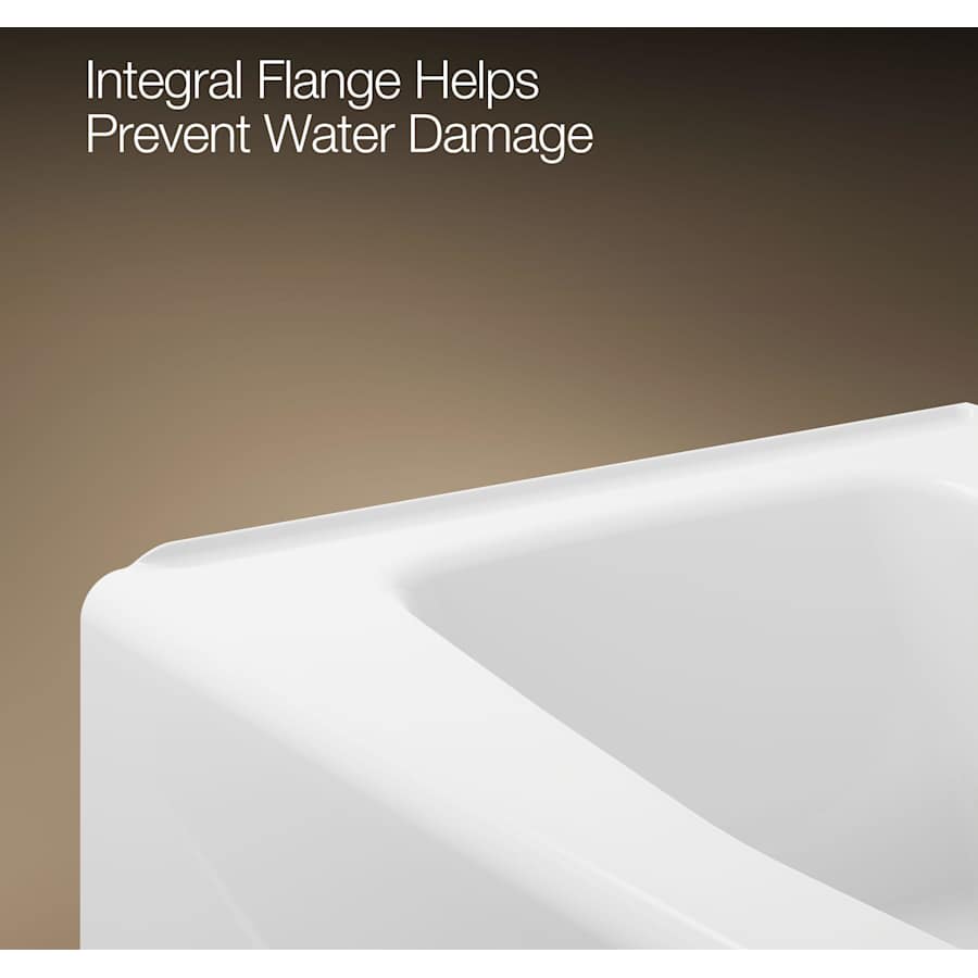 Villager Collection 60" Cast Iron Soaking Bathtub for Three Wall Alcove Installations with Right Hand Drain
