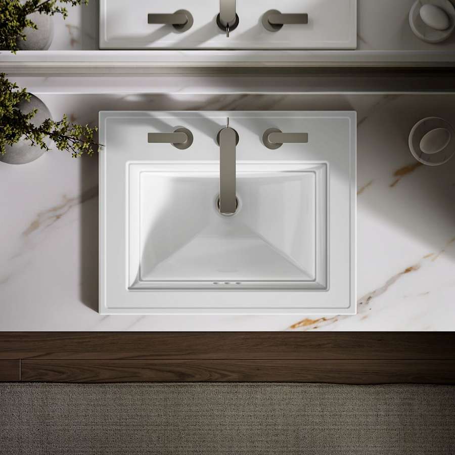Memoirs Stately 17" Drop In Bathroom Sink with 3 Holes Drilled and Overflow