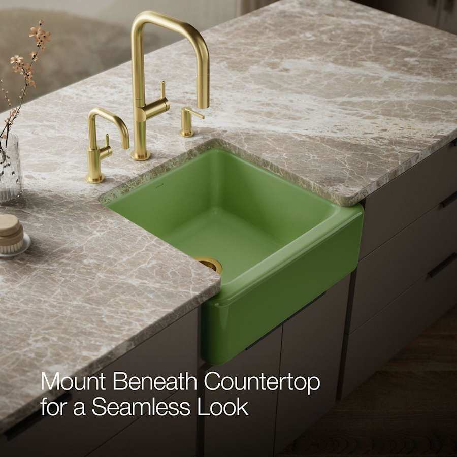 Whitehaven 23-1/2" Self-Trimming Farmhouse Single Basin Enameled Cast Iron Kitchen Sink