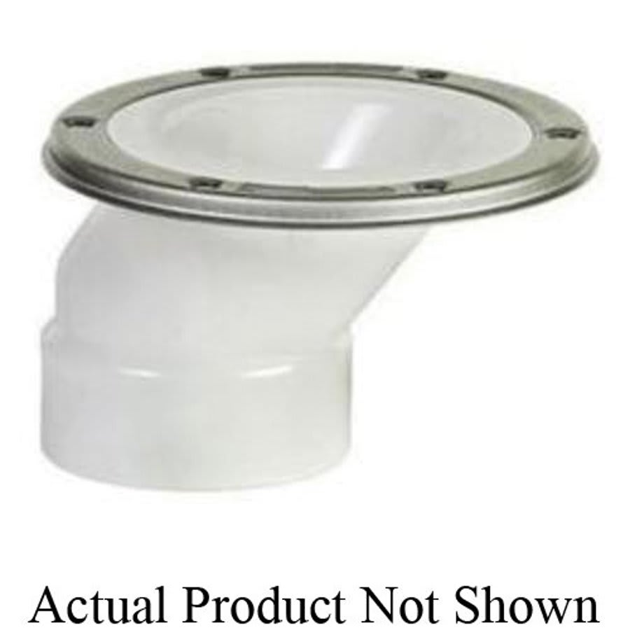 Open Offset Closet Flange, 4 x 3 in, Hub, PVC