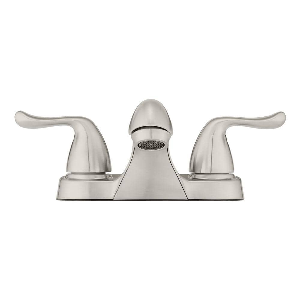 Glacier Bay Constructor 4 in. Centerset 2-Handle Low-Arc Bathroom Faucet in Brushed Nickel