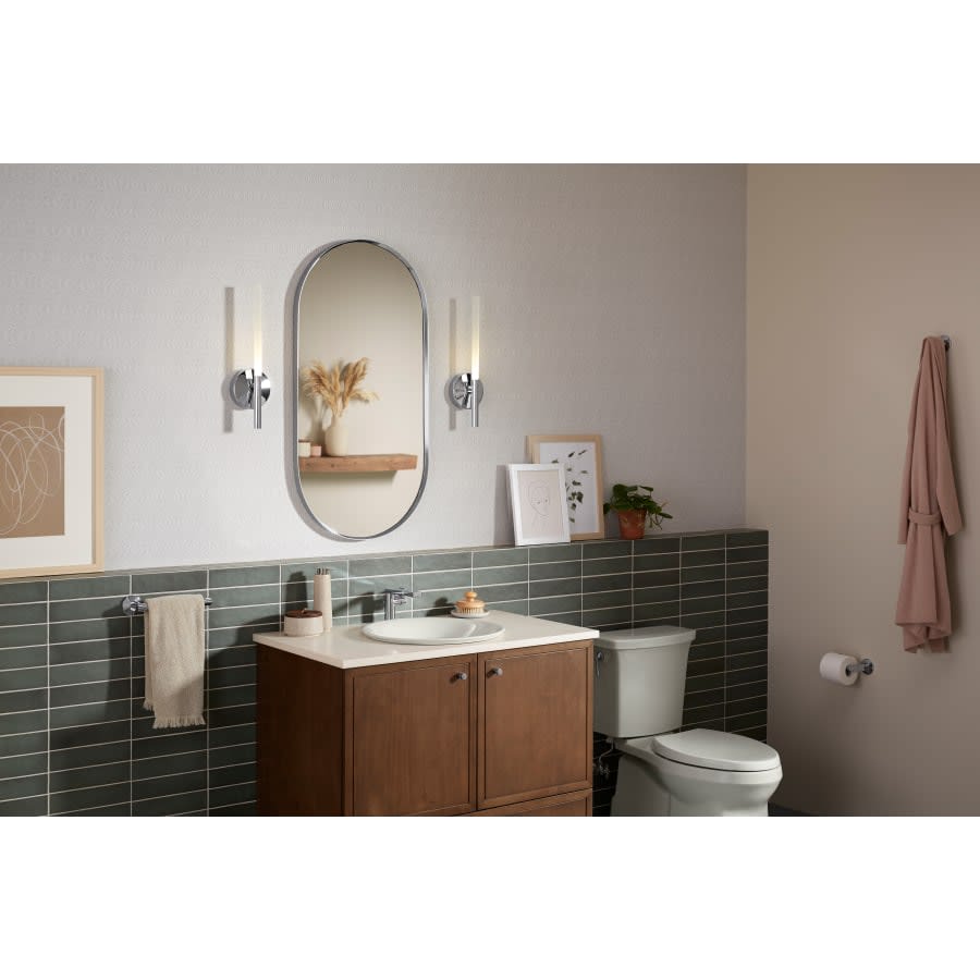 Essential 20-1/16" W x 40-1/16" H Modern Oval Framed Bathroom Wall Mirror