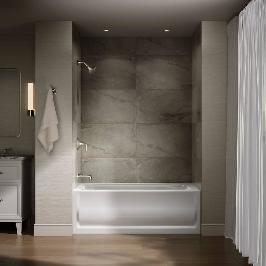 Bancroft Collection 60" Three Wall Alcove Soaking Bath Tub with Left Hand Drain