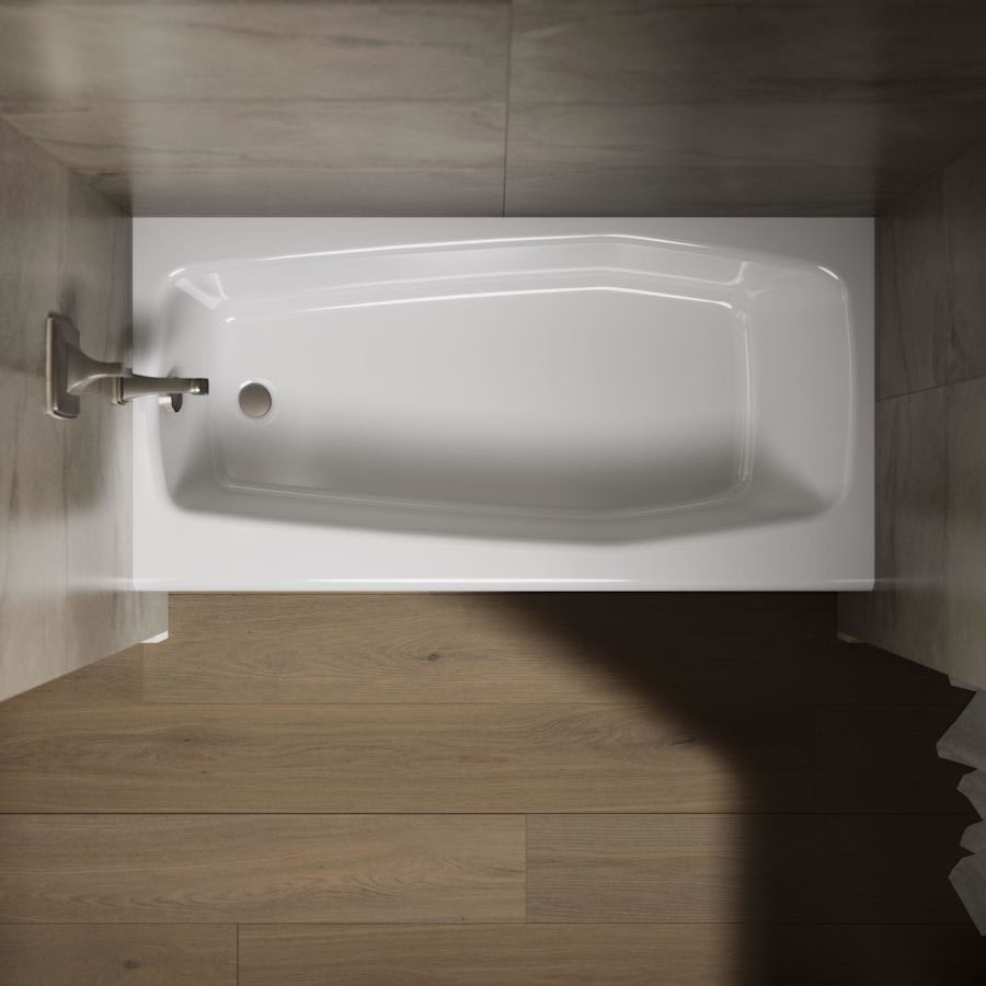 Villager Collection 60" Three Wall Alcove Cast Iron Three Wall Alcove Soaking Bath Tub with Left Hand Drain