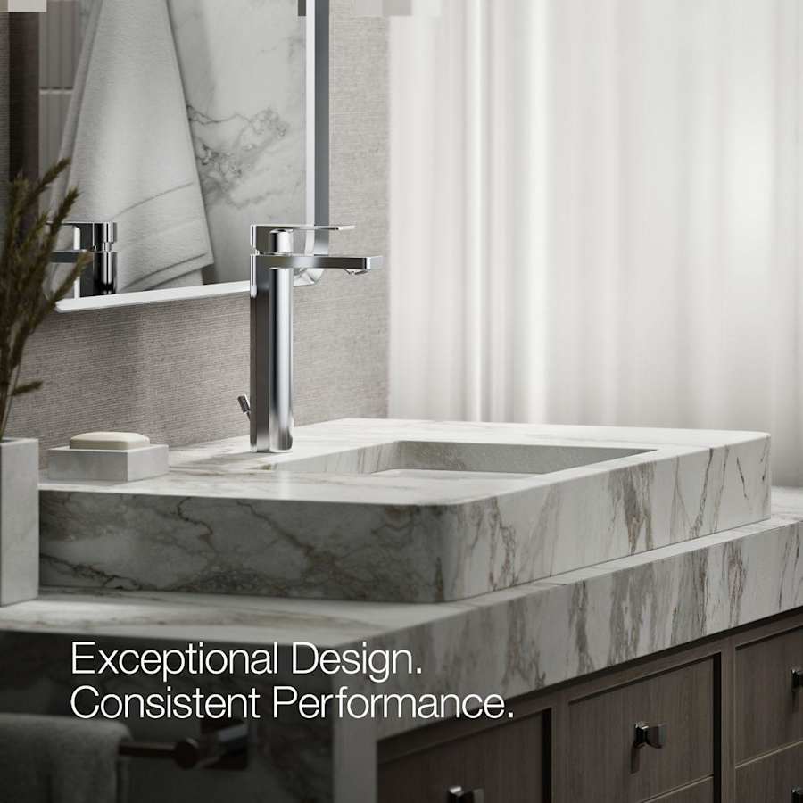 Parallel 0.5 GPM Single Hole Bathroom Faucet with Pop-Up Drain Assembly