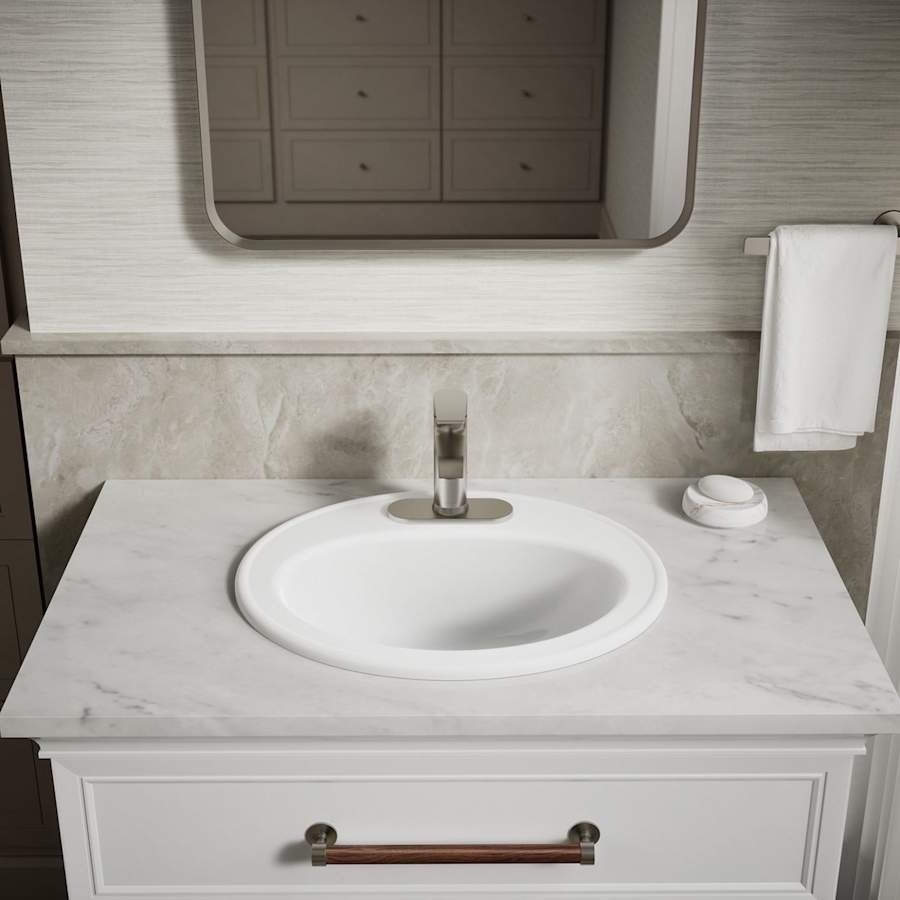 Pennington 20-1/4" Drop In Bathroom Sink with 3 Holes Drilled and Overflow