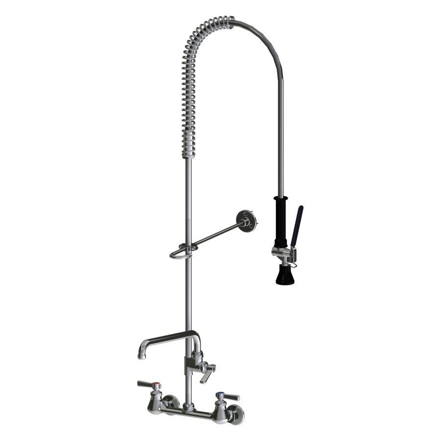 Kitchen Faucet, Wall Mount, 2 Lever Handle, 2-Hole, Polished Chrome