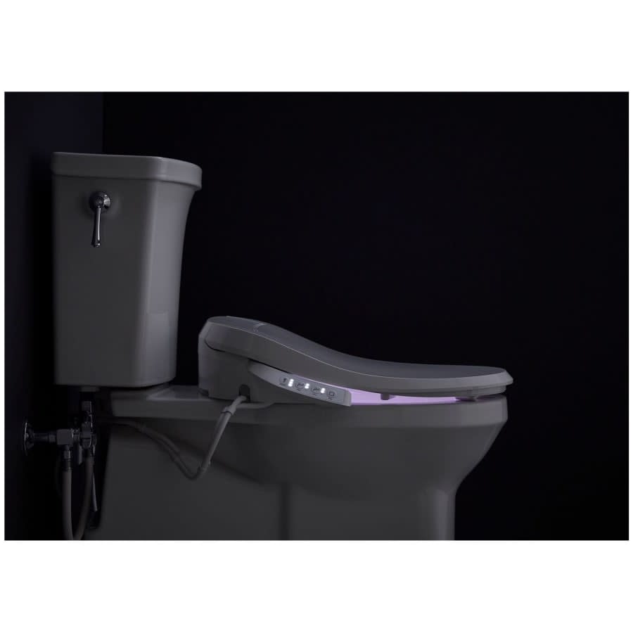 PureWash E545 Elongated Closed-Front Bidet Seat with Heated Seat, Adjustable Water Temperature and Pressure, Front and Rear Wash Modes, Automatically UV Light Self-Cleaning Wand, Quiet-Close, Quick-Release, and LED Night Light Technologies