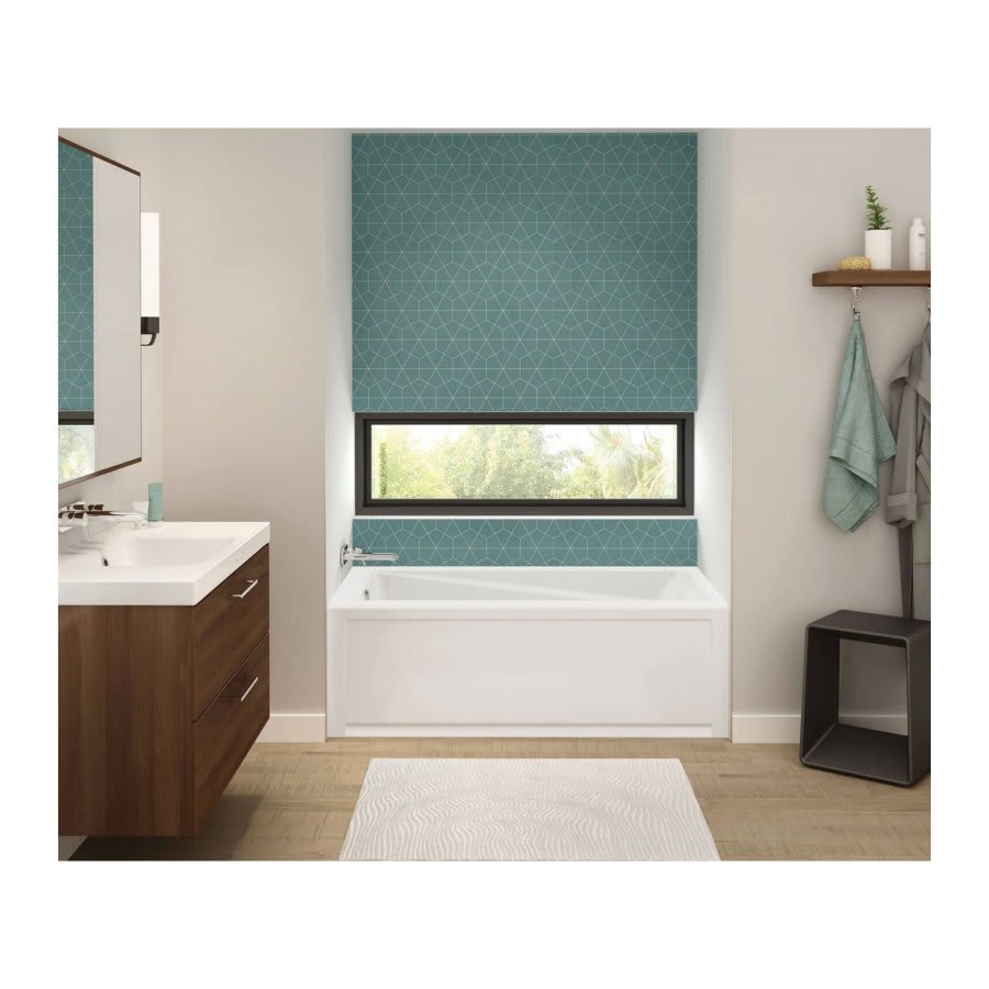 Exhibit Alcove Tub, 60 x 32 x 18 in, Left Hand Drain, White