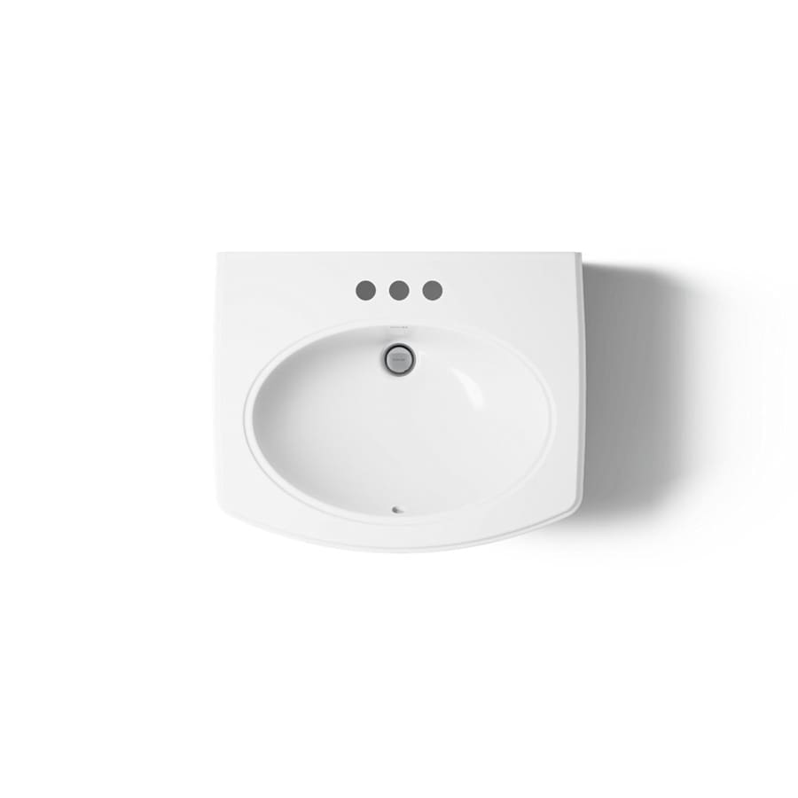 Pinoir 18" Wall Mounted Bathroom Sink with 3 Holes Drilled and Overflow