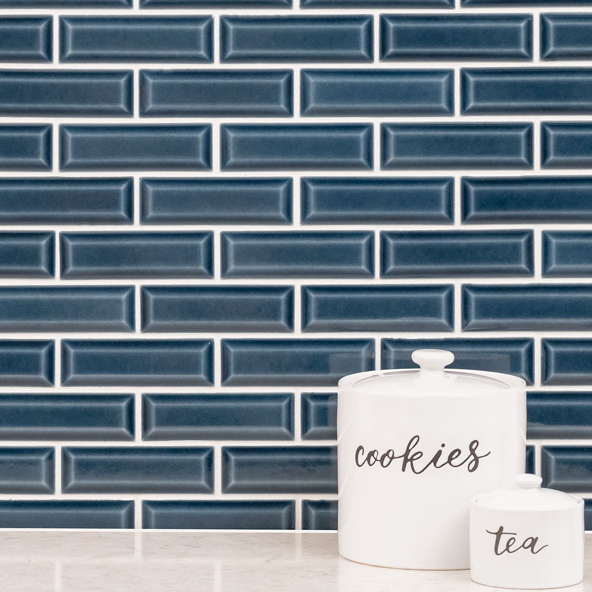 Bay Blue Beveled Tile